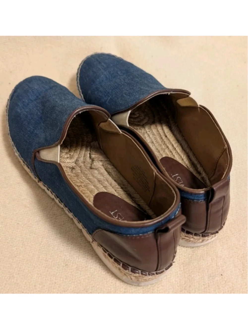 Nine West Youth Denim Espadrilles Slip On Size Y7 Sandals F81